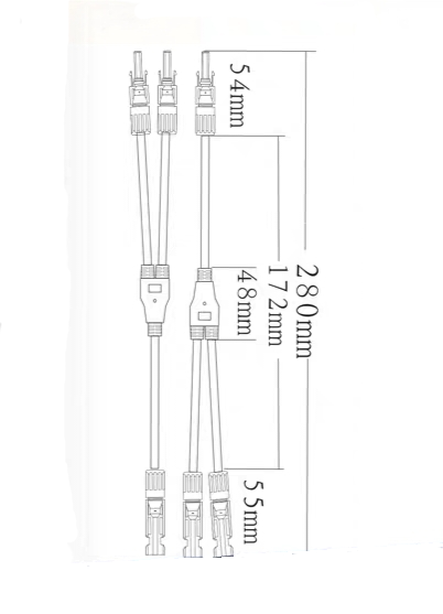 Solar Panel Y Connector 2-in-1 MC4 Splitter Cable - Image 3